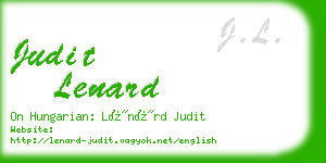 judit lenard business card